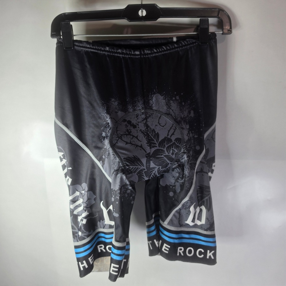 Squadra Rock Racing Cycling Shorts Medium Padded Black Blue Bike Bib Knicks